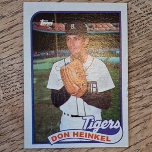 Topps Tigers Baseball Card with Blue and White